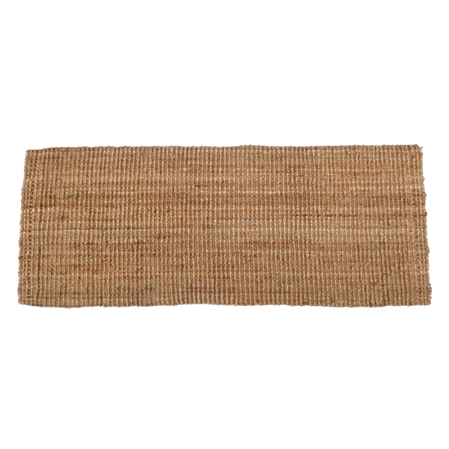 Rectangular jute mat on a white background