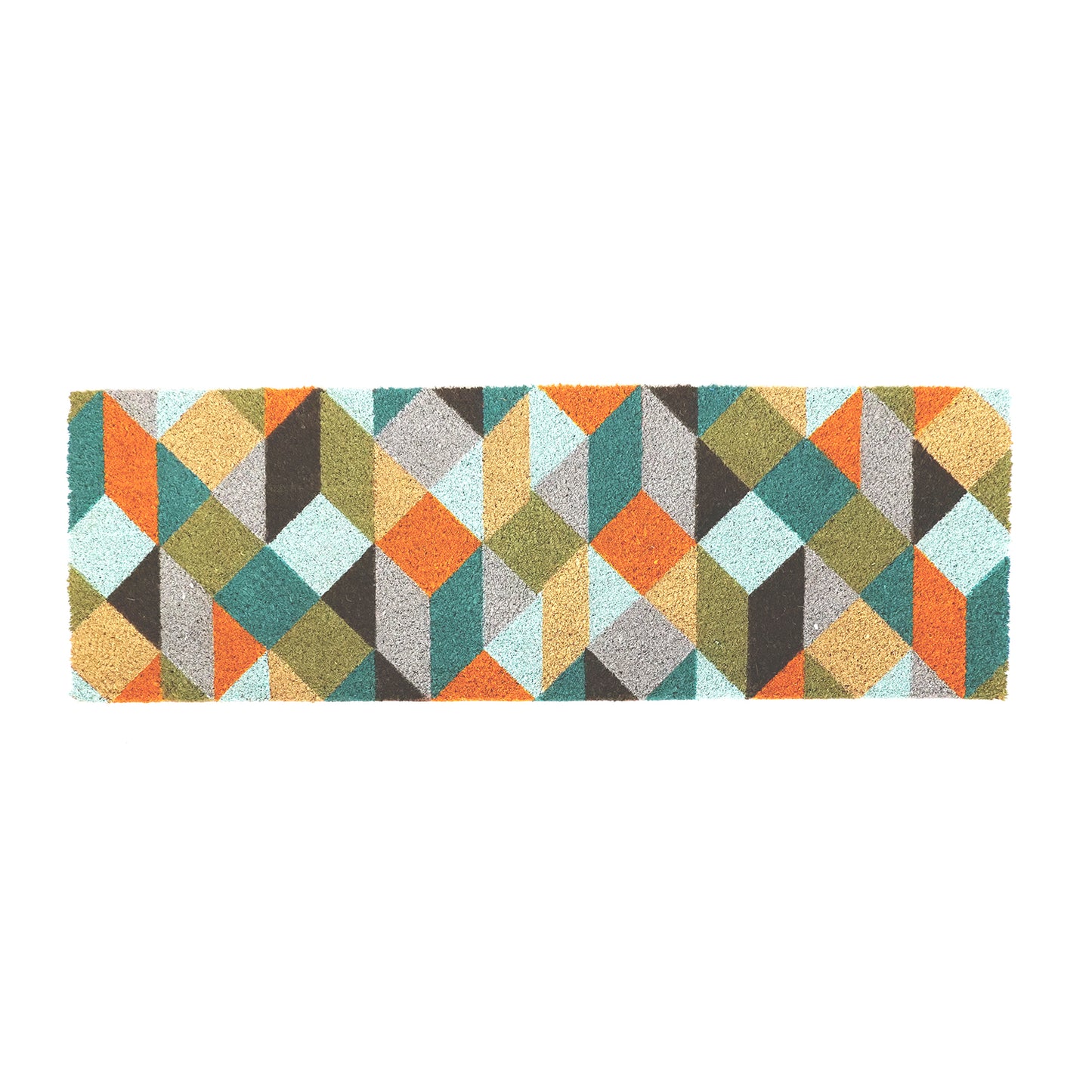 OnlyMat Diamond Pattern Pastel Colour Printed Coir Floor Mat