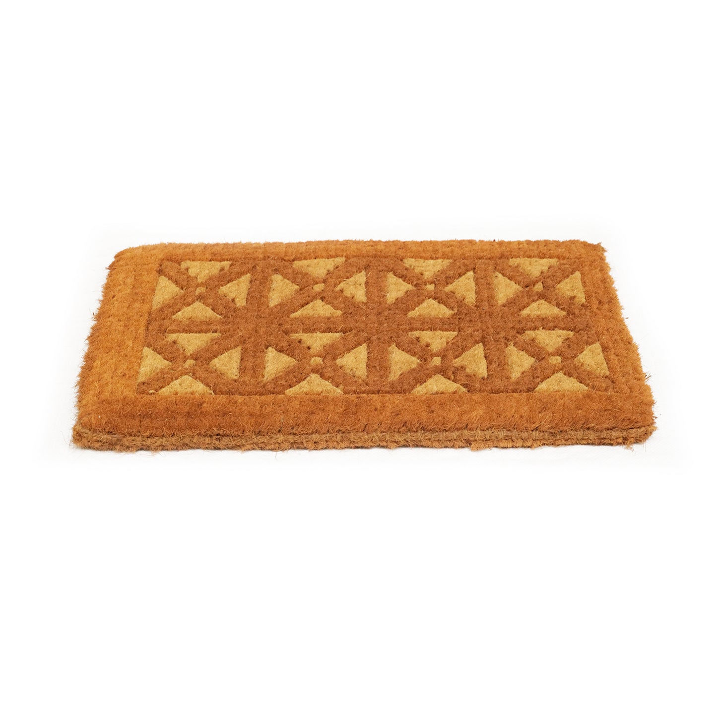 100% Handloom Thick Coir Doormat with Hand Inlaid Design