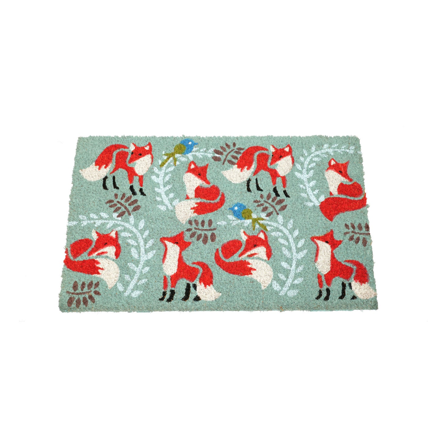 Fox Pattern Xmas Design Printed Natural Coir Door Mat