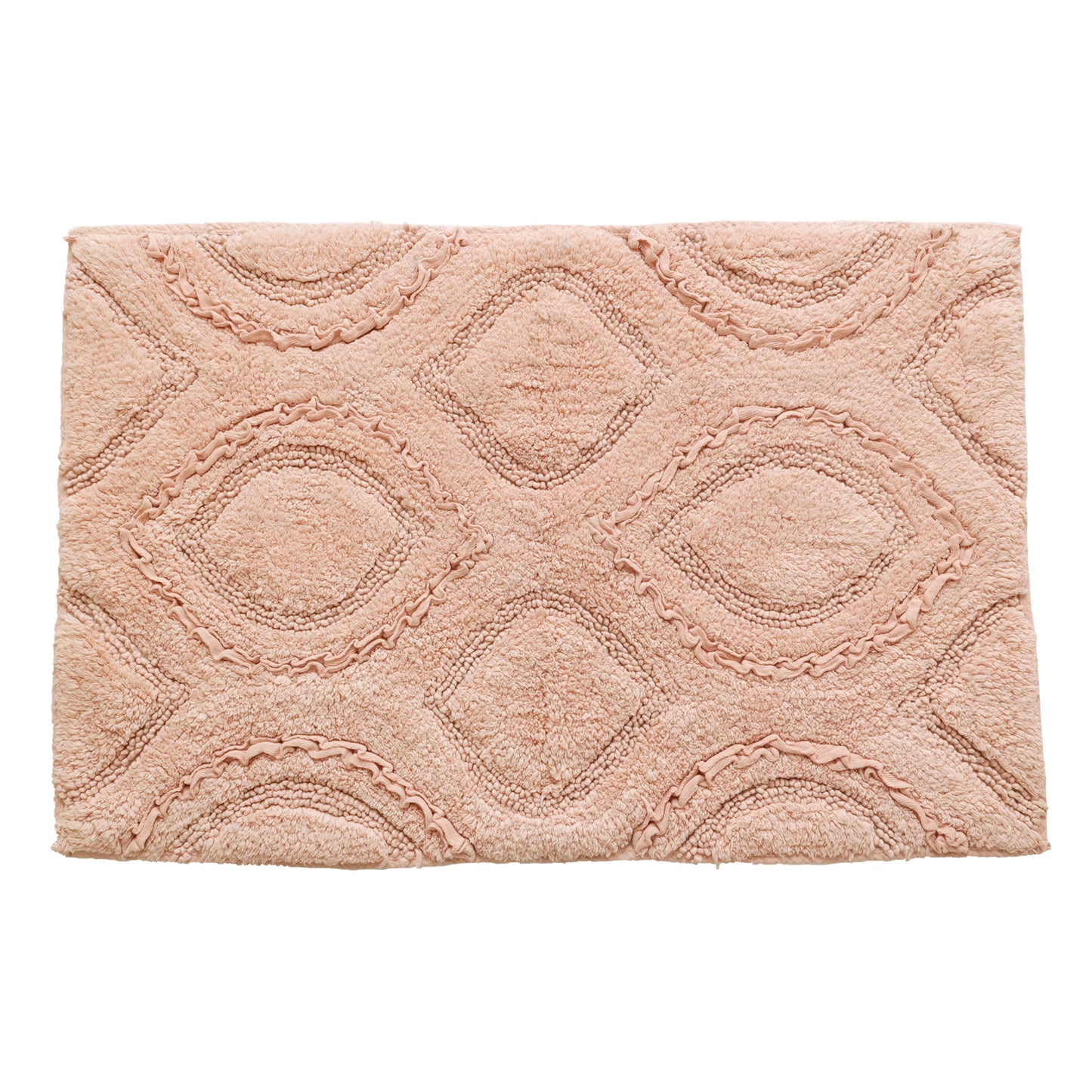 Peach colour Woven Cotton Quickdry Anti-Slip Bath Mat