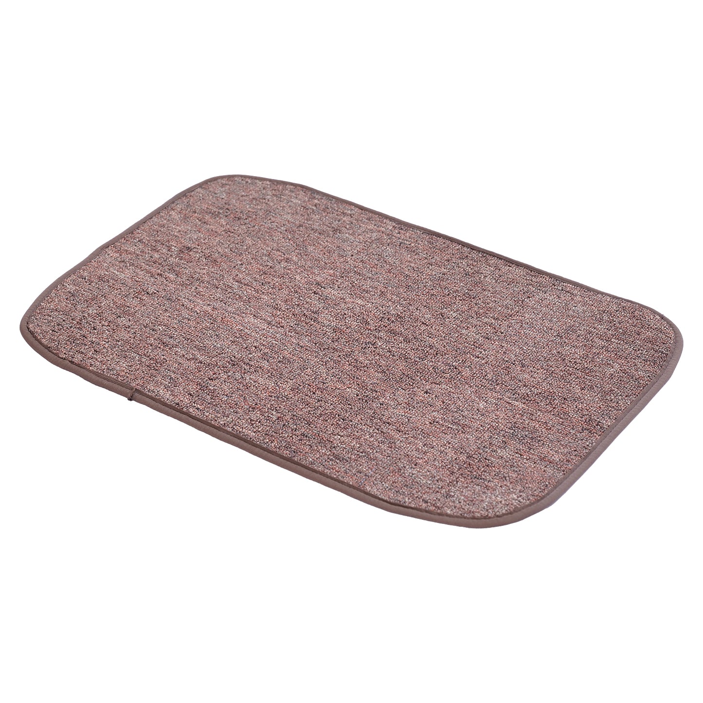 A rectangular brown indoor mat with a textured surface, made of soft polypropylene material with a non-slip backing.