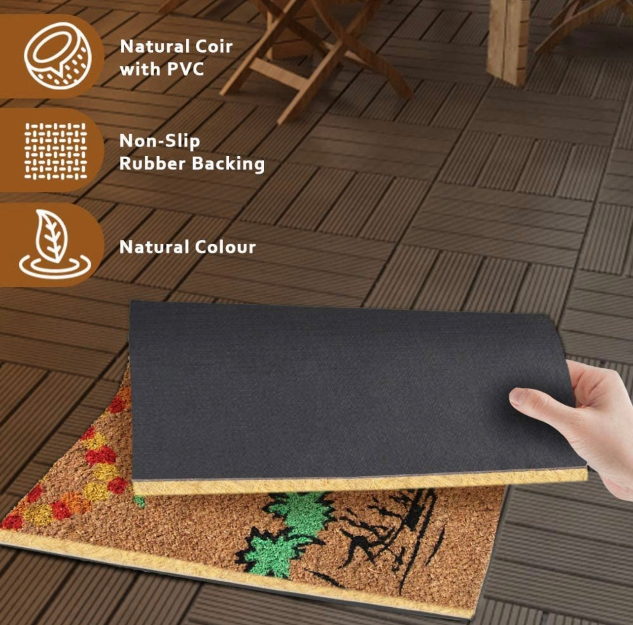 OnlyMat Onam Celebration Printed Coir Doormat with Anti-Slip Backing