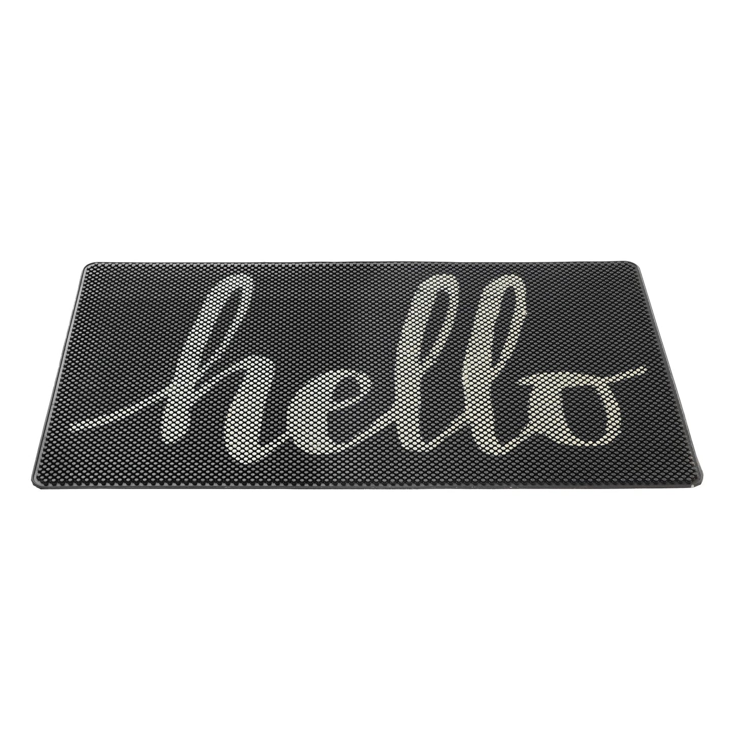 OnlyMat Hello Rubber Pin Floor Mat - 45cm x 75cm - Indoor / Outdoor, Waterproof