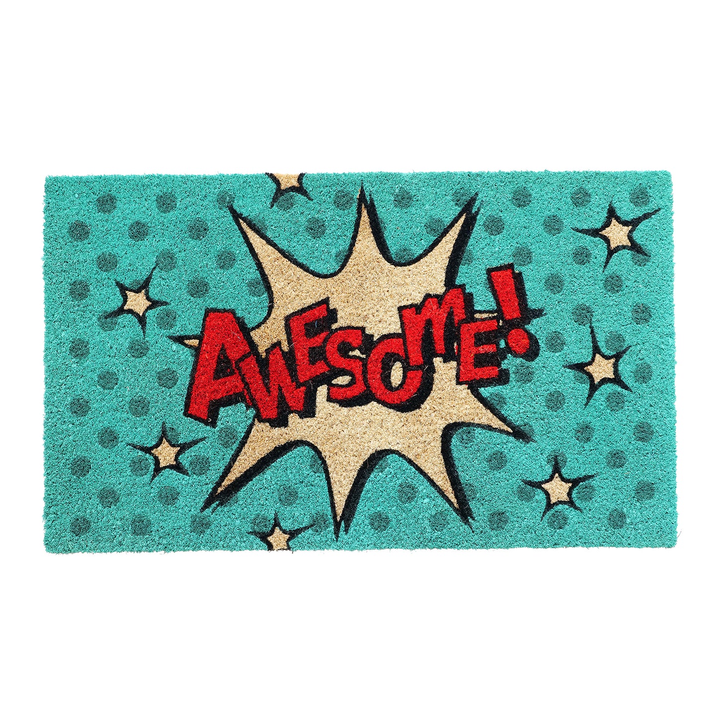 OnlyMat AWESOME Pop Art Fun Design Printed Natural Coir Door Mat