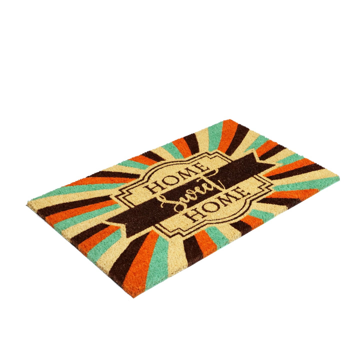 Retro Home Sweet Home Design Printed Natural Coir Door Mat