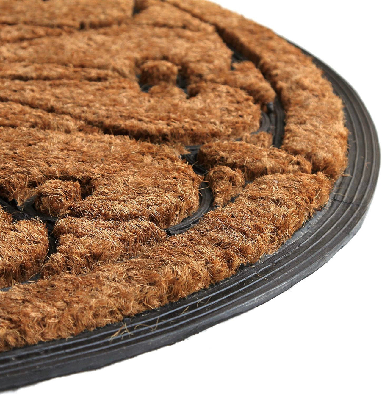 Half Moon Shape Coir Doormat with Rubber Moulded Border