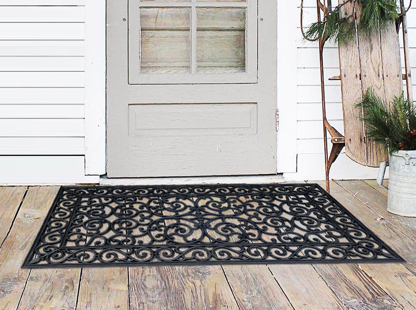 Scrollwork Rubber Doormat