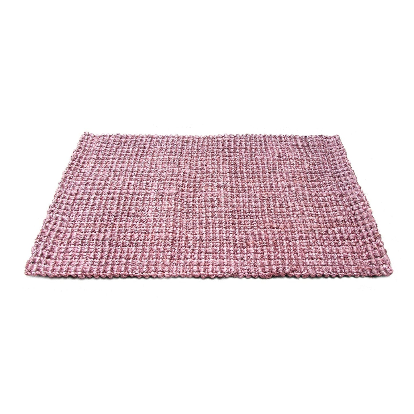 Pink woven mat on a white background