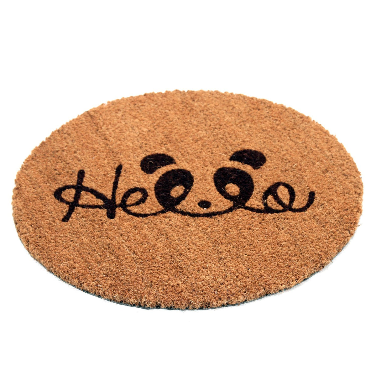 Cute "Hello" printed Natural Coir Round Shape Floor Mat - OnlyMat