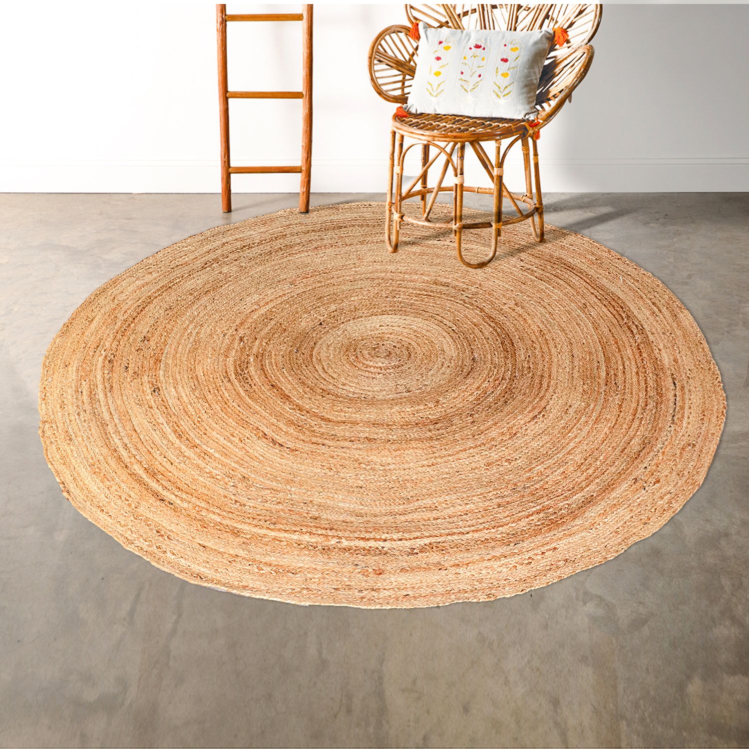 OnlyMat Circles of Life - Luxe Rug - Hand braided Handmade Jute Carpet