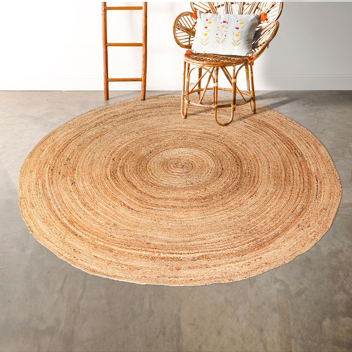 Circles of Life - Luxe Rug - Hand braided Handmade Jute Carpet - Organic and Sustainable