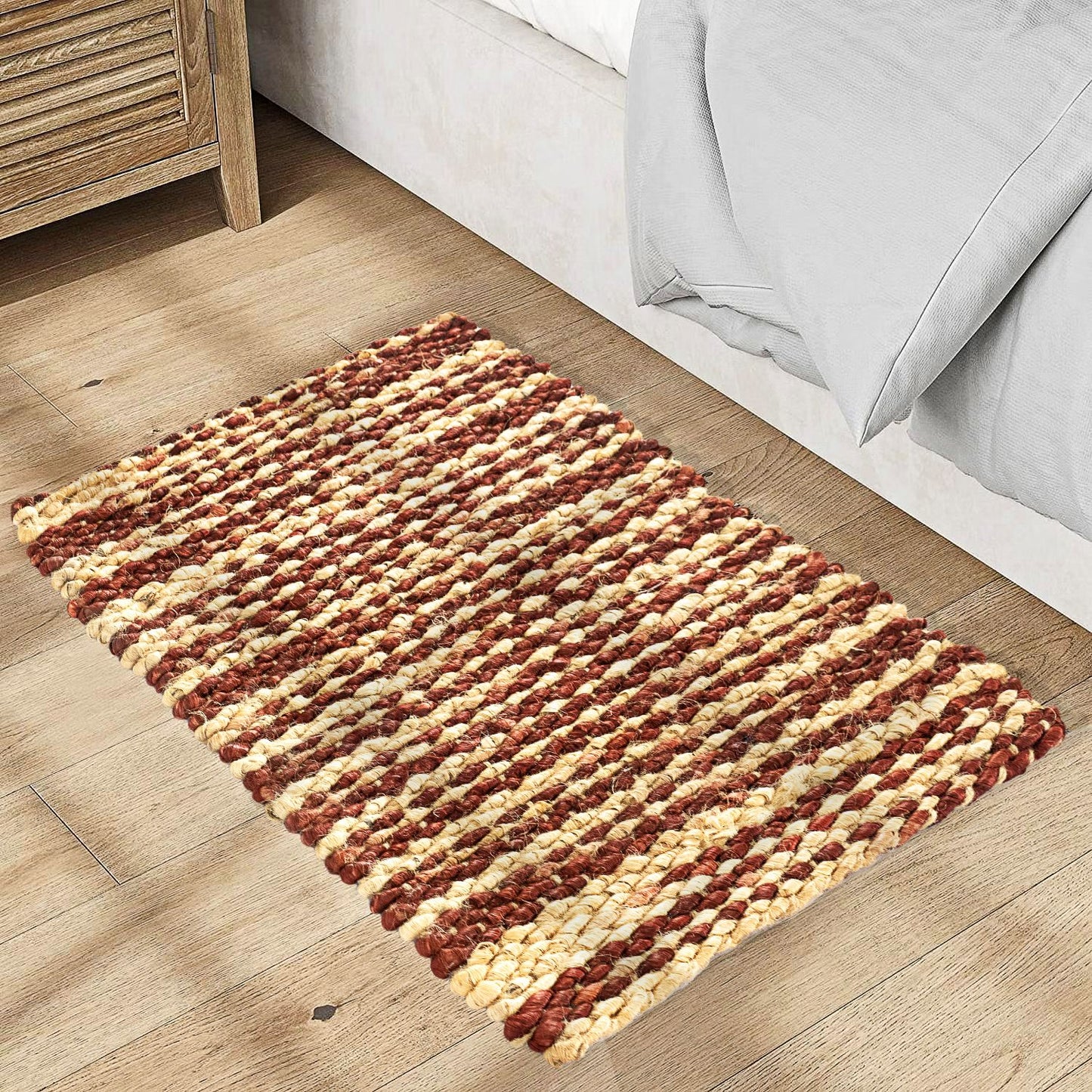 Streaks of Class - Luxe Rug - Tie and Dye - Handmade Jute Carpet - Organic and Sustainable