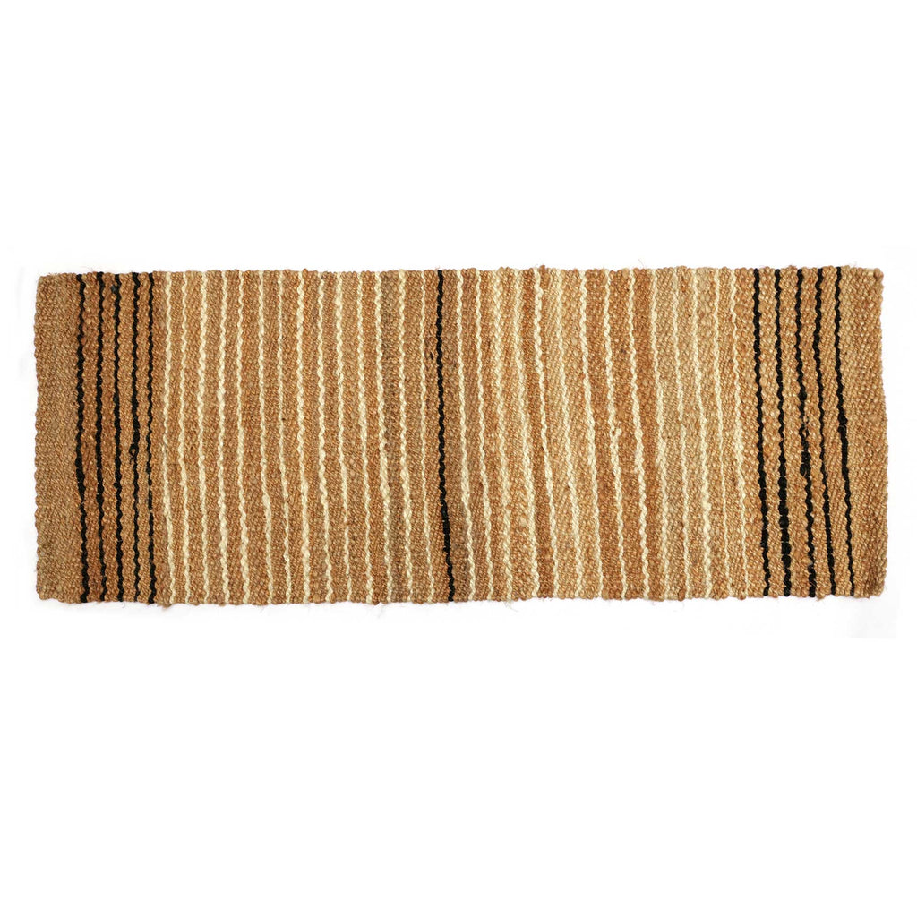 OnlyMat Monochrome Lines Luxe Rug handmade Jute Carpet Organic a