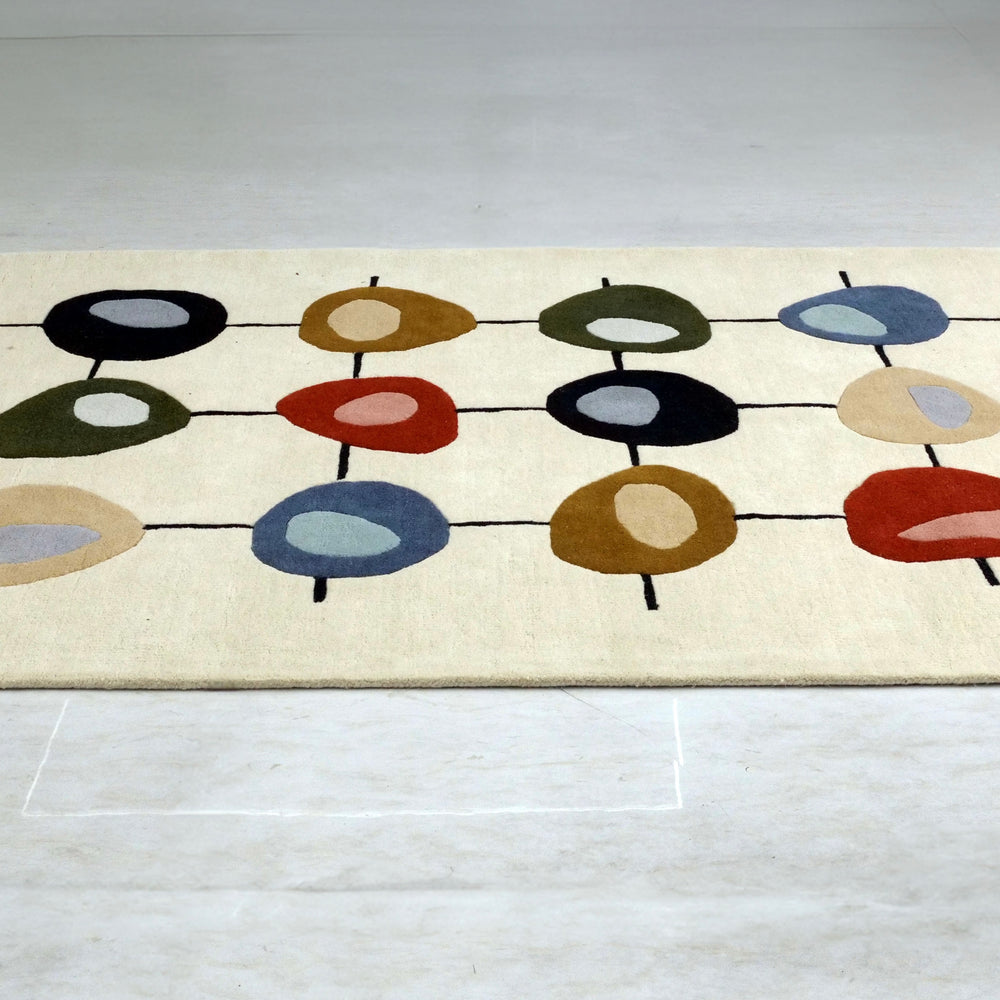 OnlyMat HandTufted Luxe Rug - Modern Globes  - Bamboo Silk Carpet