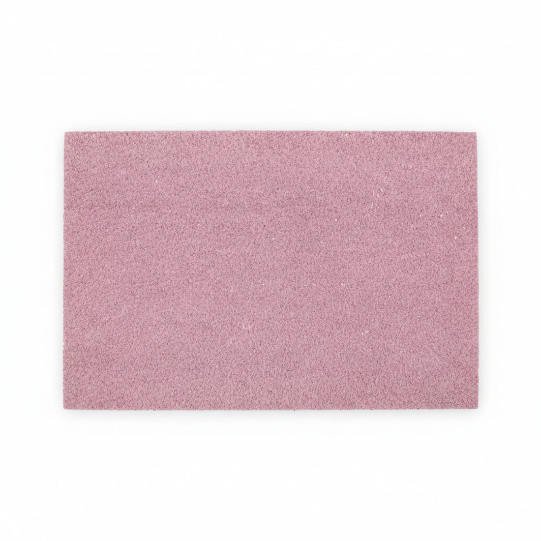 A plain pink coir entrance door mat with a PVC backing.