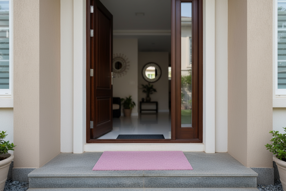 OnlyMat Plain Solid Multi-Colour Coir Door Mat with Anti-Slip Backing