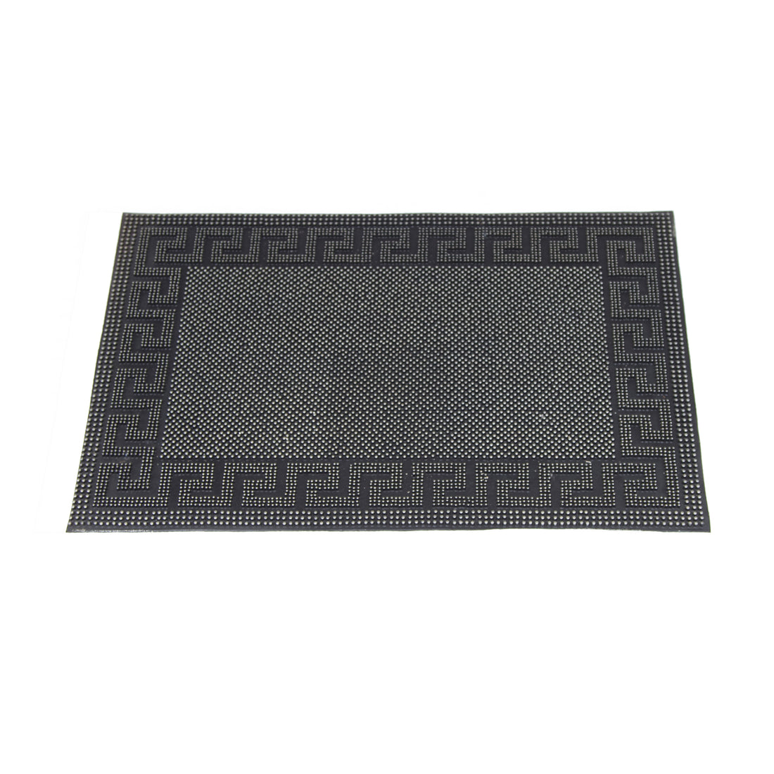 OnlyMat Lightweight Black Rubber Pin Mat with Designer Pattern Border