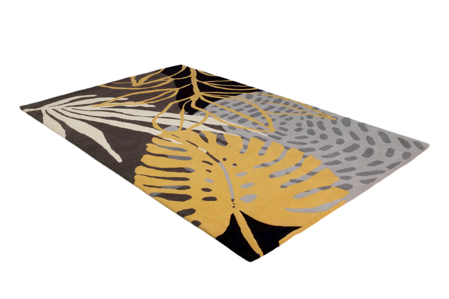 OnlyMat HandTufted Luxe Rug - Modern Leaves  - Bamboo Silk Carpet