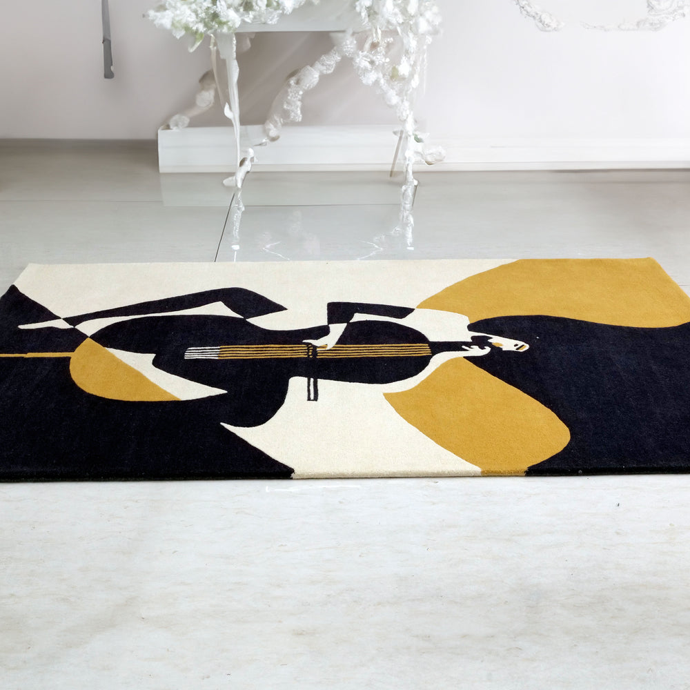 OnlyMat HandTufted Luxe Rug - Modern Art  - Bamboo Silk Carpet
