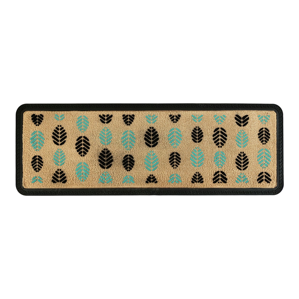 OnlyMat Luxury Soft Leaf Pattern Floor Mat - Beige, Bath Mat, Anti-Skid, Water Absorbing, 40cm x 120cm 45 x 75 cm, 40 x 60 cm