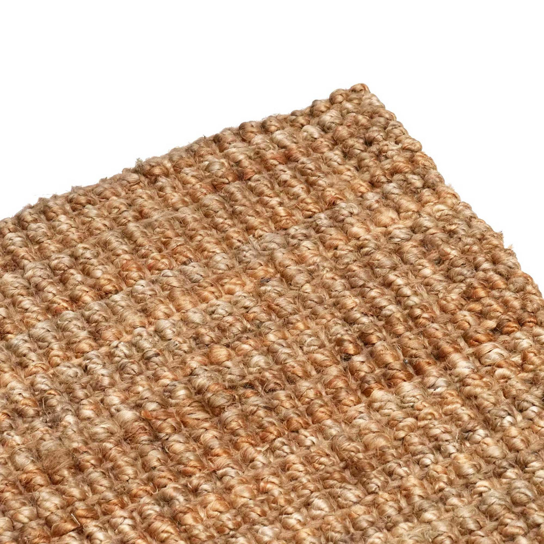 
                      
                        Close-up of a textured brown jute carpet
                      
                    