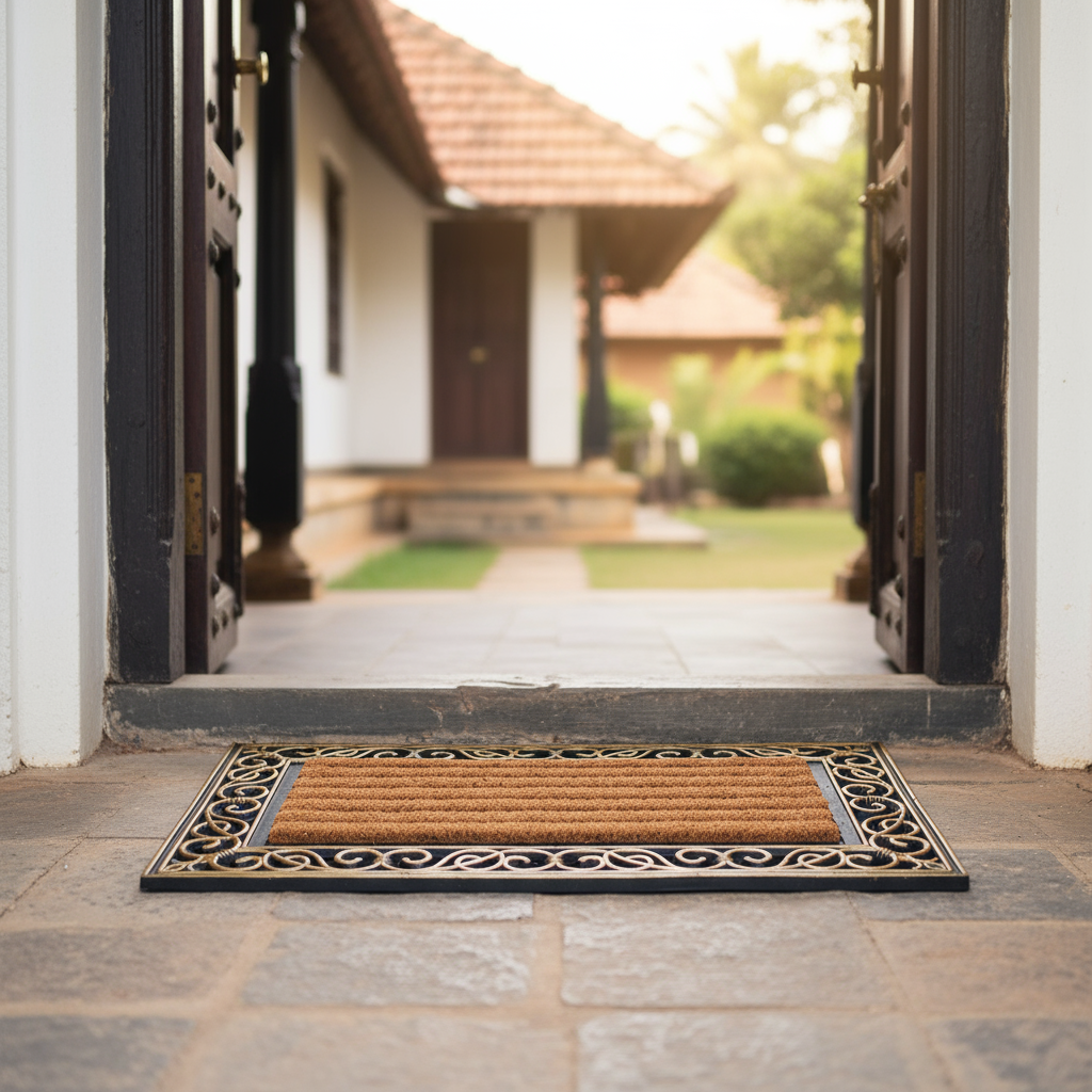 Coco Rubber Doormat – Luxury Ornate Scroll – 45x75cm
