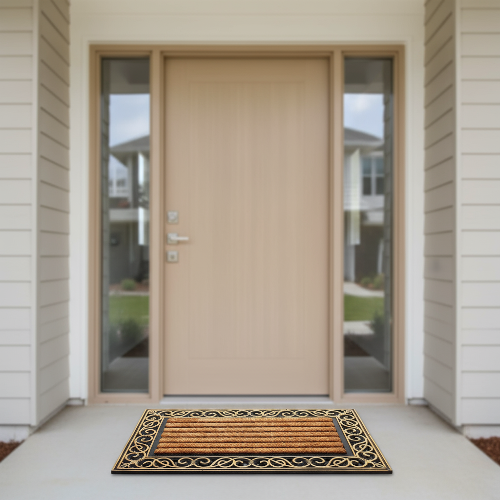 Coco Rubber Doormat – Luxury Ornate Scroll – 45x75cm