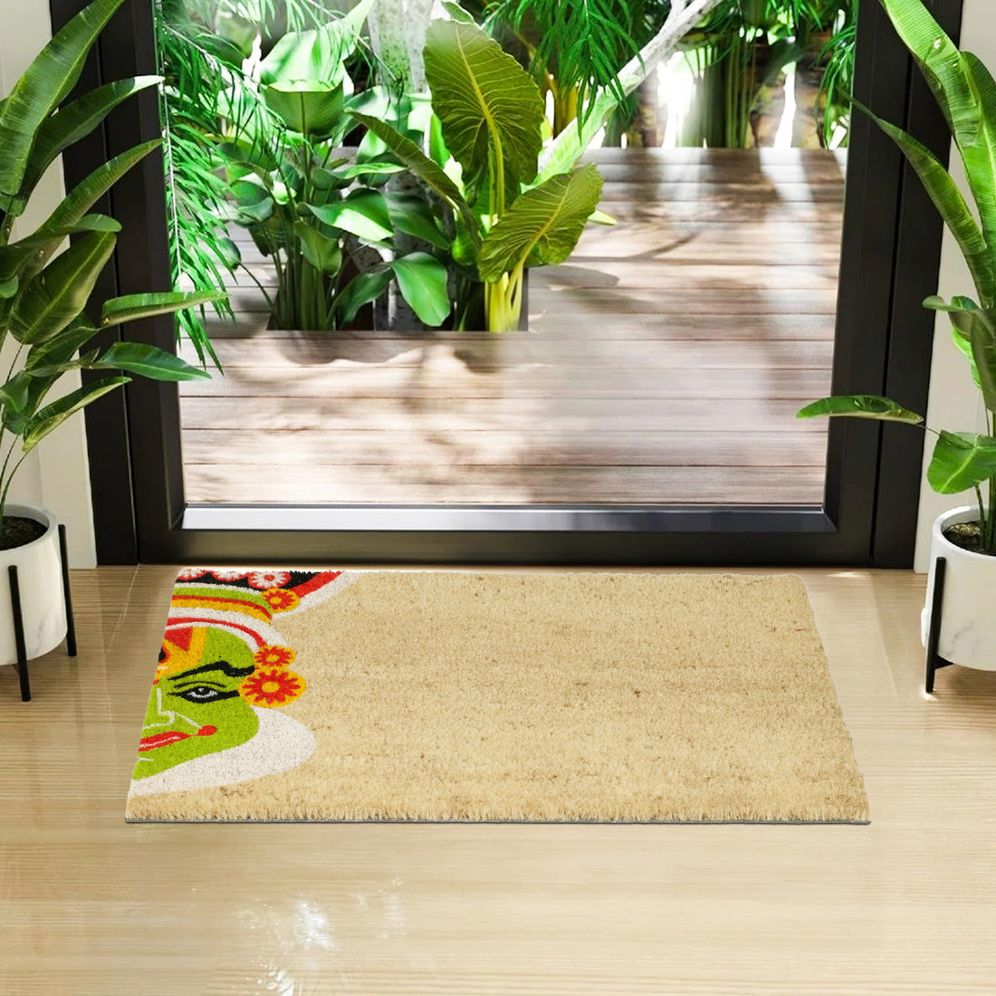 OnlyMat Kathakali Face Coir Doormat with Anti-Slip Backing