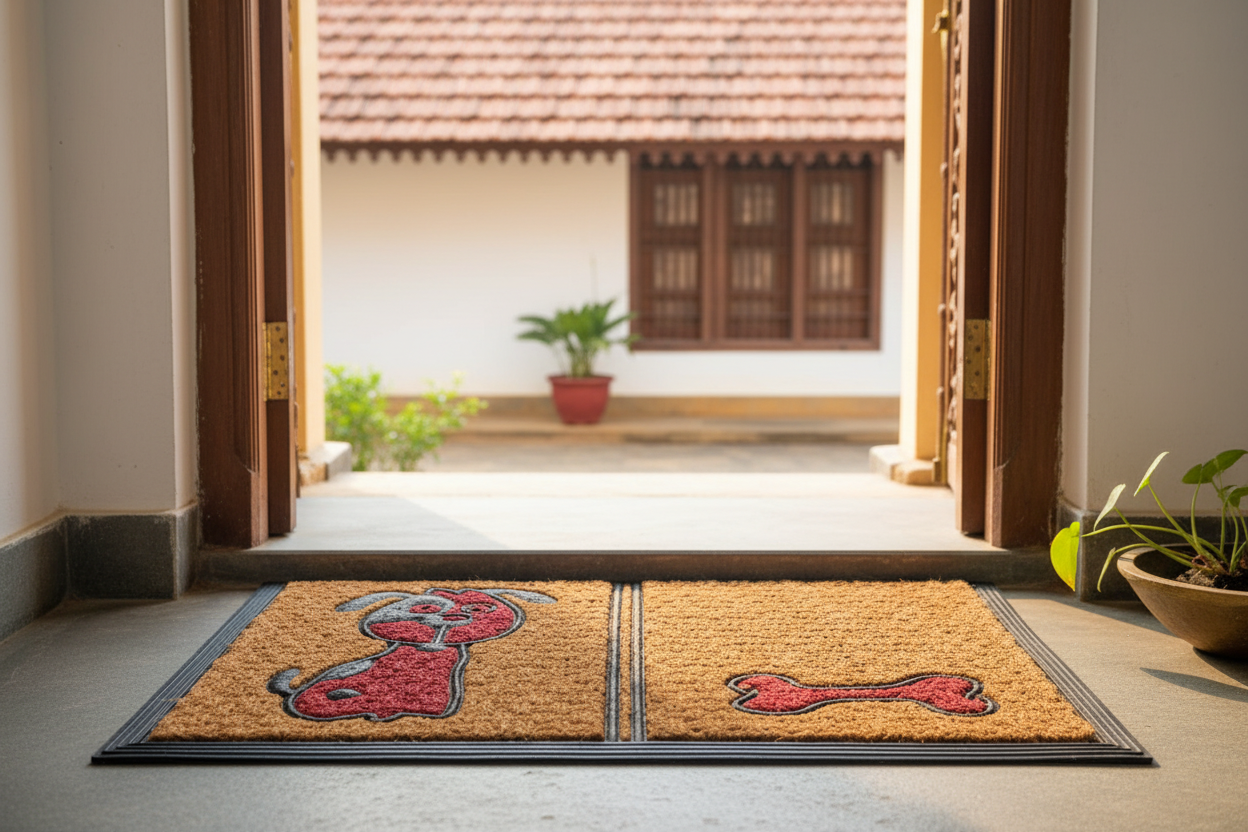 OnlyMat Cute Puppy & Bone Coco Rubber Mat