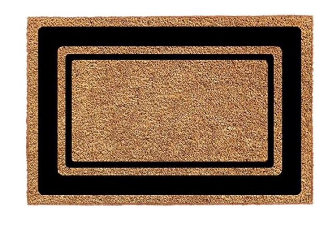 Doormat with black border on a white background