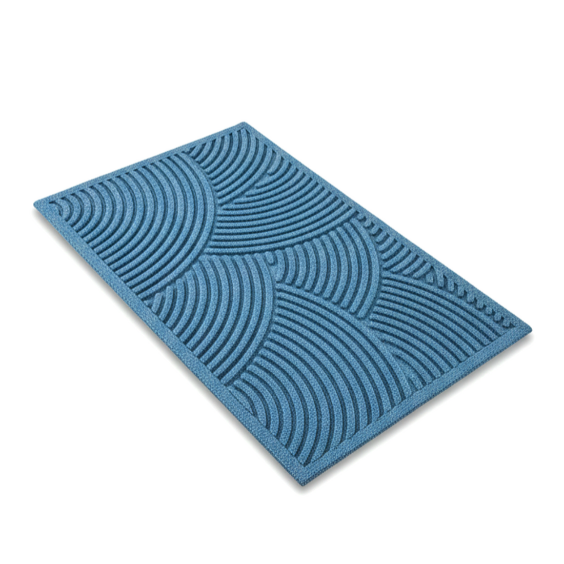 
                      
                        Blue textured bath mat on a white background
                      
                    