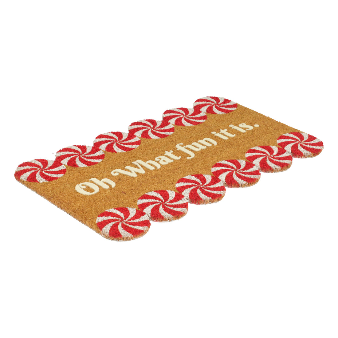 
                      
                        Oh What Fun — Peppermint Candy Coir Doormat
                      
                    