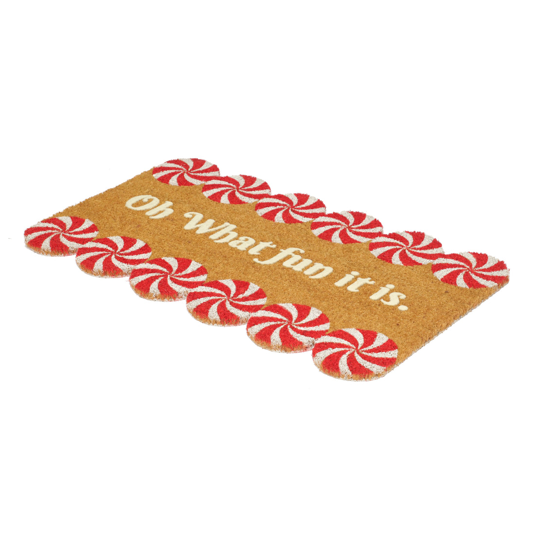 
                      
                        Oh What Fun — Peppermint Candy Coir Doormat
                      
                    