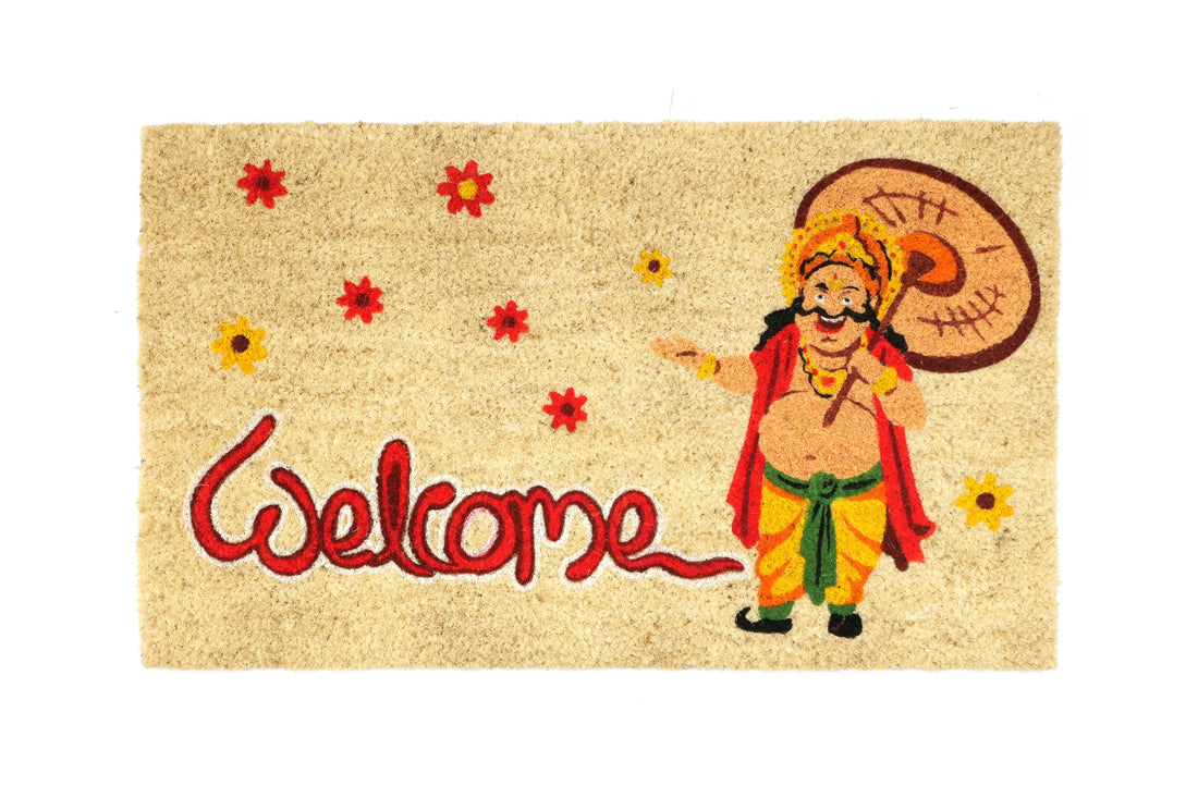 OnlyMat Onam Theme Kerala Coir Doormat with Anti-Slip Backing