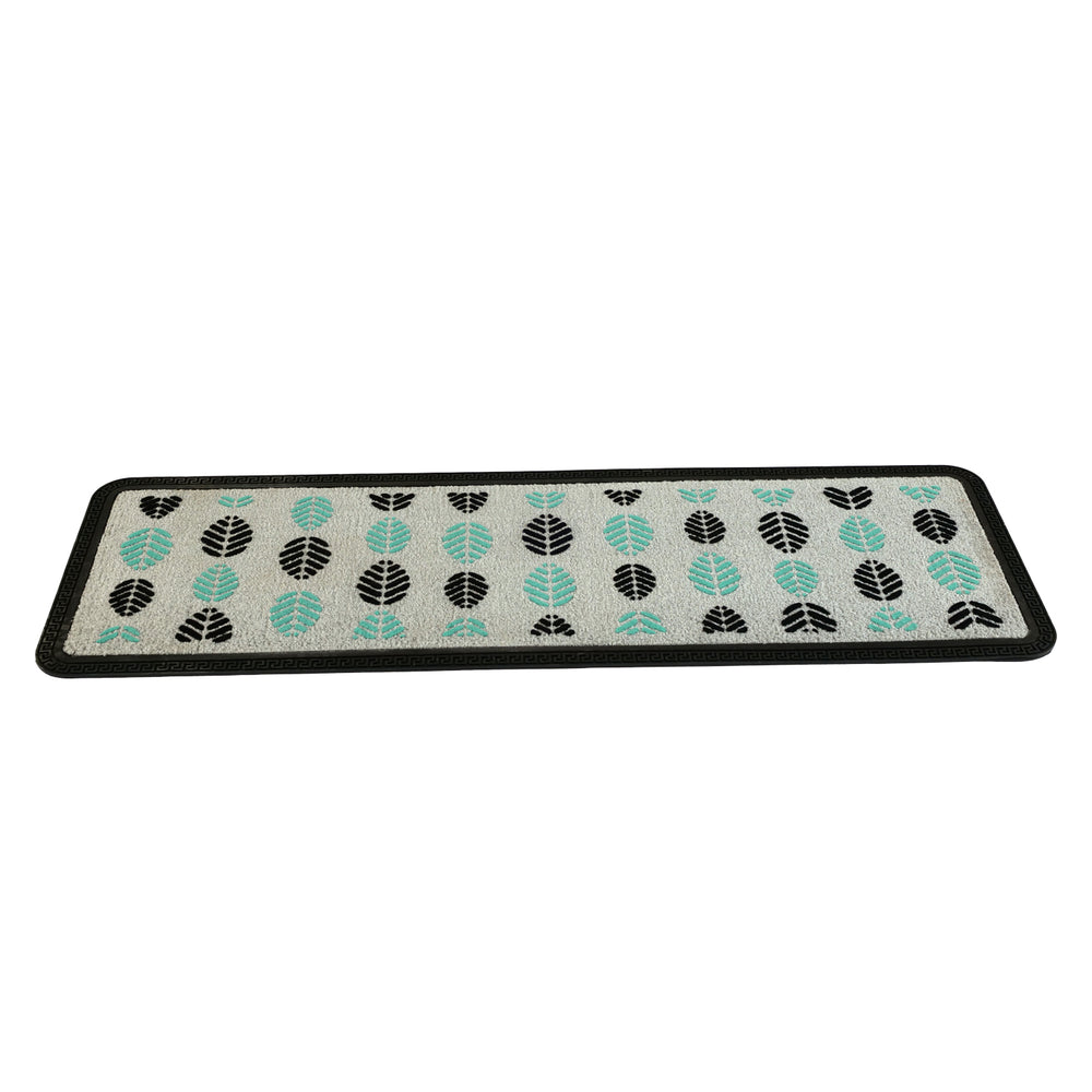 OnlyMat Luxury Soft Leaf Pattern Floor Mat - Grey, Bath Mat, Anti-Skid, Water Absorbing, 40cm x 120cm 45 x 75 cm, 40 x 60 cm
