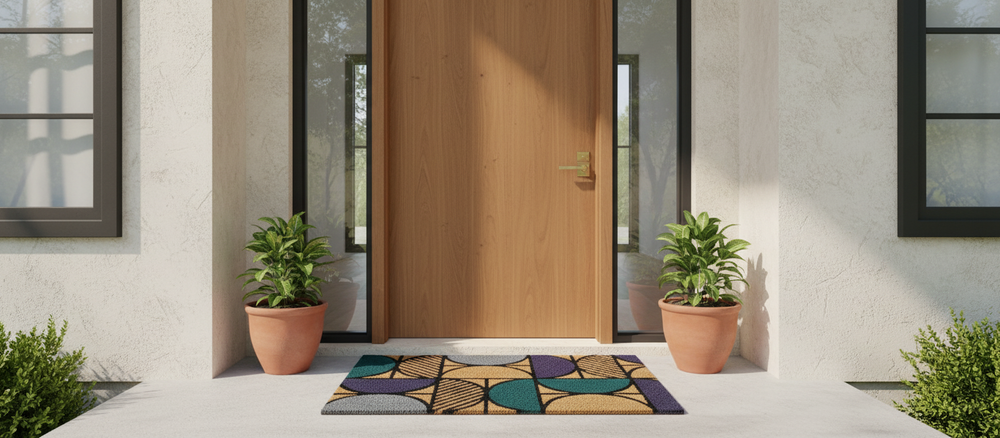 
                      
                        OnlyMat Contemporary Geometric Coir Doormat with Anti-Slip Backing
                      
                    