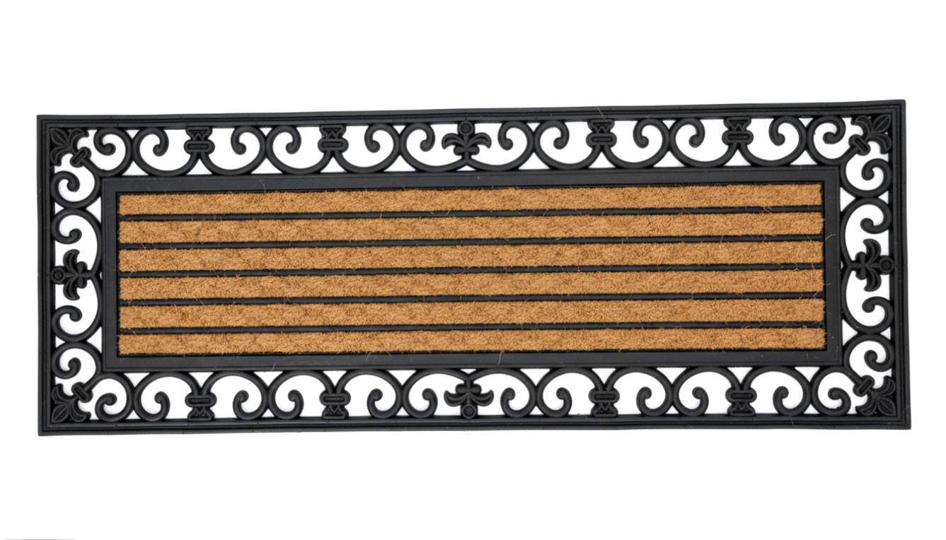 OnlyMat Elegant Long Rubber Coir Moulded Door Mat 45cm x 120cm