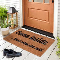 COME INSIDE Funny Naughty Natural Coir Door mat