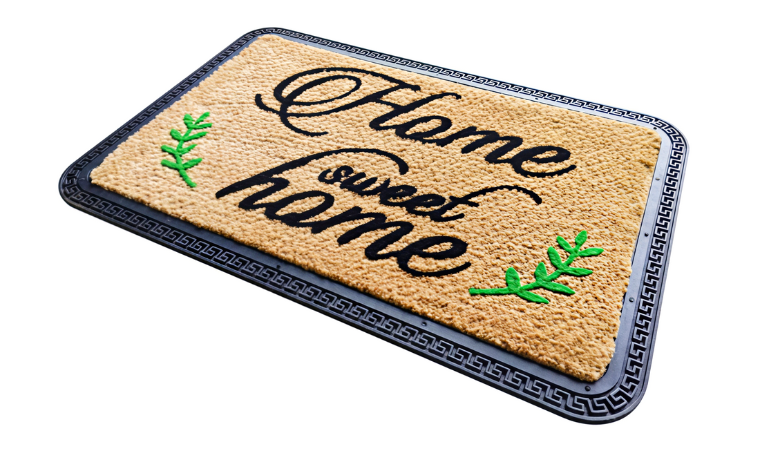 
                      
                        Doormat with 'Home sweet home' text on a white background
                      
                    