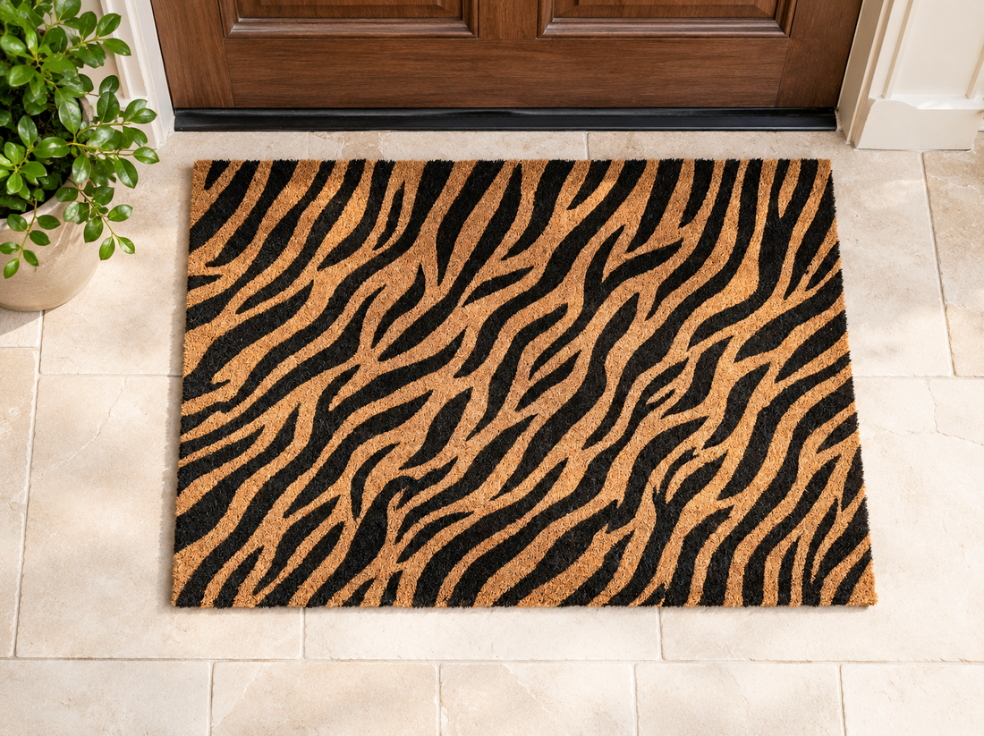 OnlyMat Safari Stripe Coir Doormat - 60x90 cm