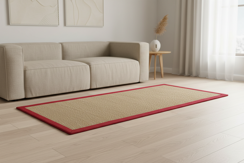 
                      
                        ओनलीमैट एंटी-स्किड इको-फ्रेंडली जूट योगा मैट मैरून कॉटन बॉर्डर के साथ
                      
                    