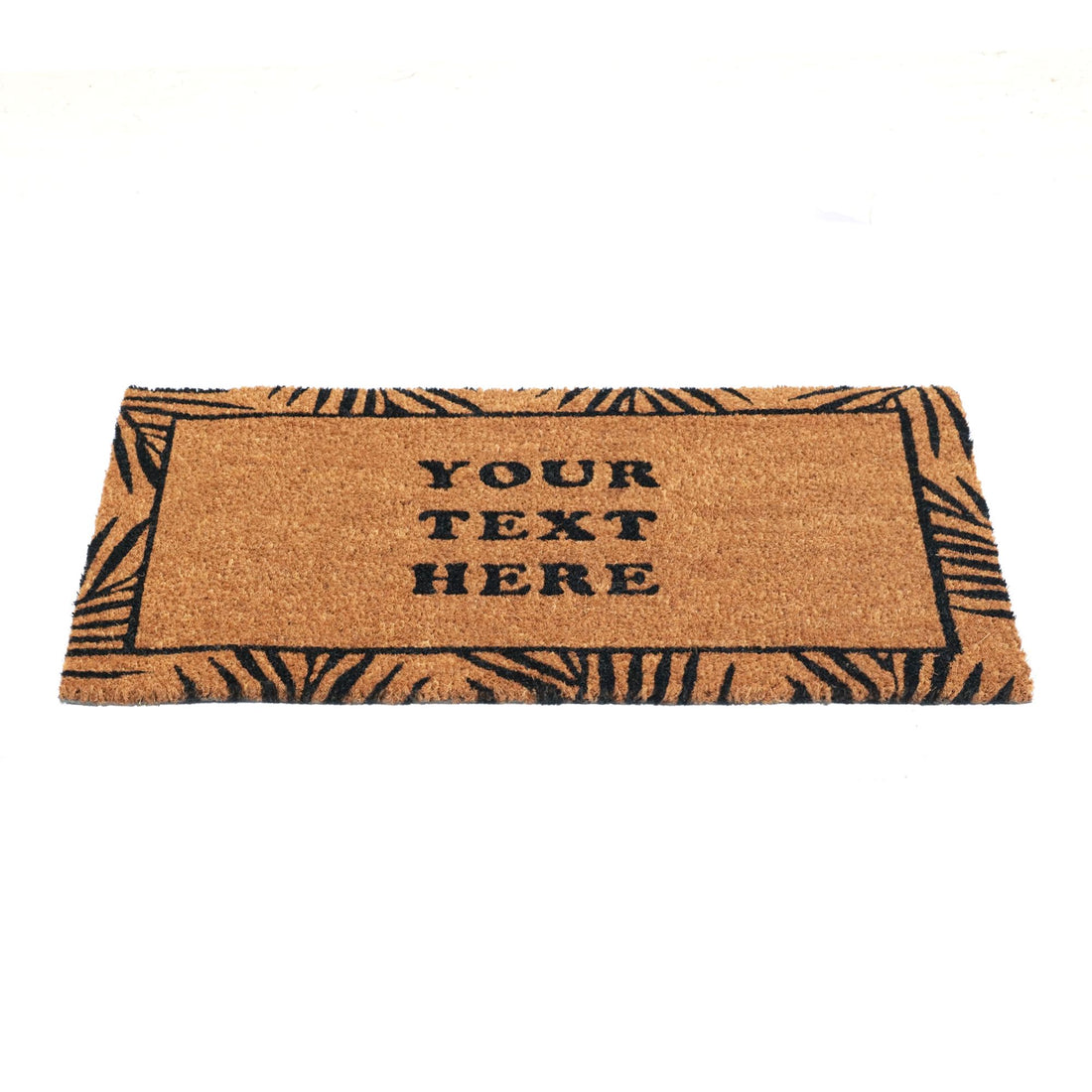 
                      
                        Customizable coir mat with unique leaf border pattern for entryways
                      
                    