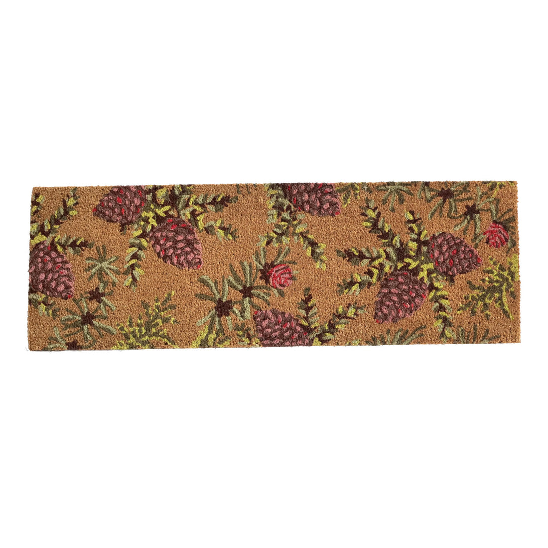 OnlyMat Charming Floral Pinecone Coir Doormat with Anti-Slip Backing