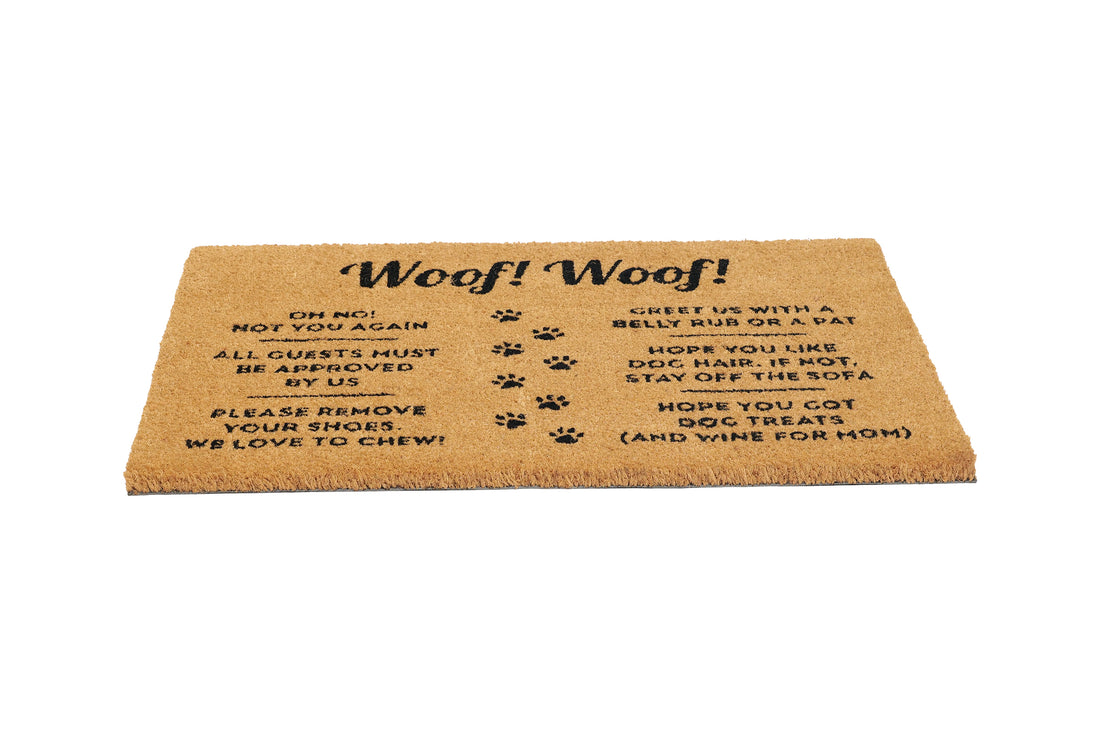 
                      
                        OnlyMat Woof Woof Dog Printed Natural Coir Doormat with Anti-Slip Backing
                      
                    