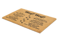 OnlyMat Woof Woof Dog Printed Natural Coir Doormat