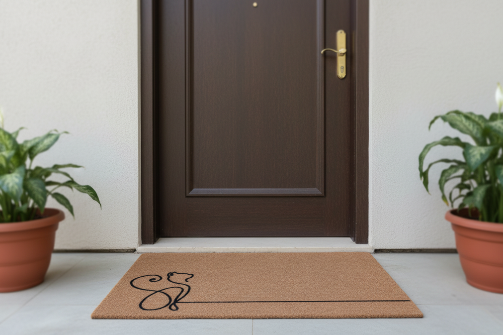 OnlyMat Minimalist Cat Silhouette Polypropylene Mat