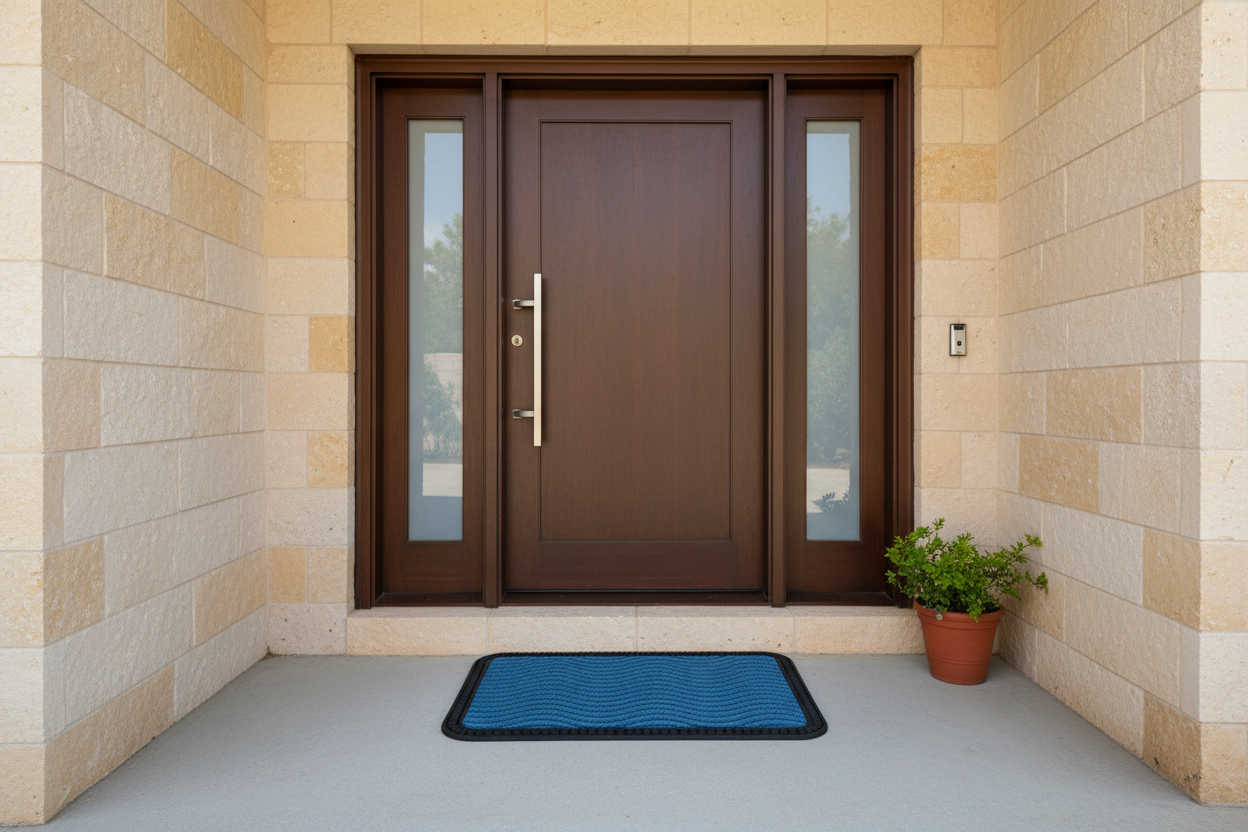 OnlyMat Durable Blue Wavy Pattern Polypropylene Mat