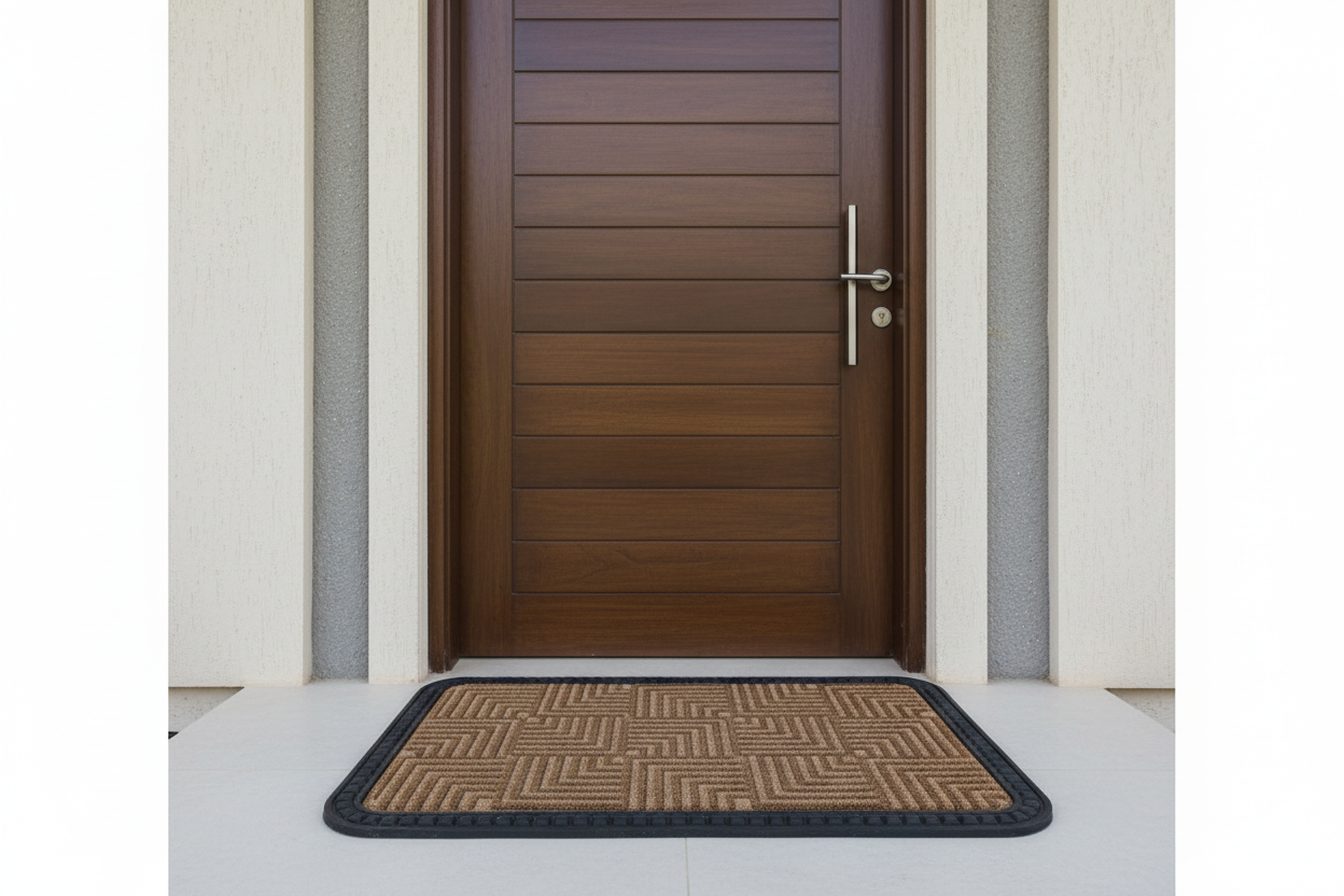 OnlyMat Durable Brown Geometric Polypropylene Mat