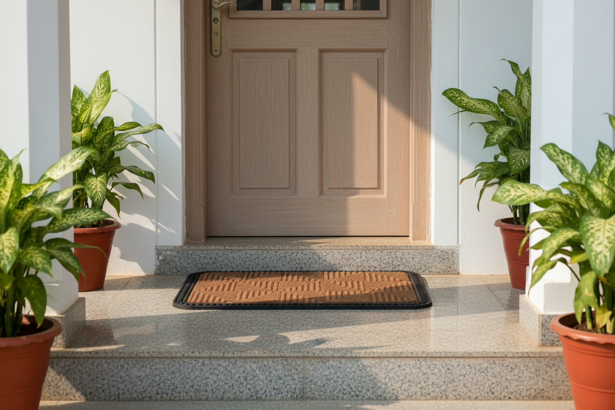 OnlyMat Durable Brown Geometric Polypropylene Mat